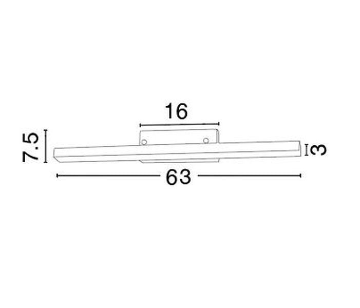Applique murale Modena chromée, L 63 cm (787004)