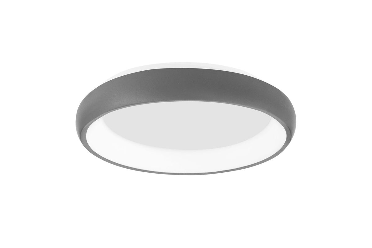 Produit présenté de trois quarts sur fond blanc, anneau gris et vasque blanche