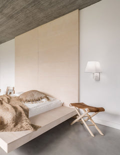 Applique murale Logan blanche, tissu