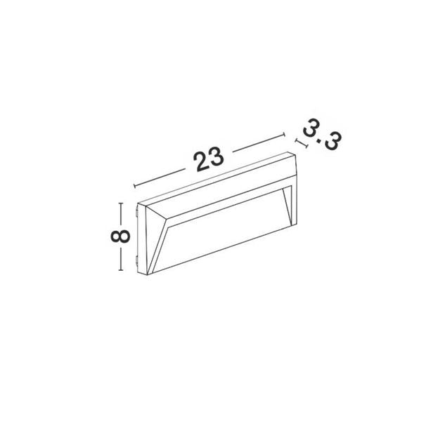 Applique extérieure Luton grise, L 23 cm
