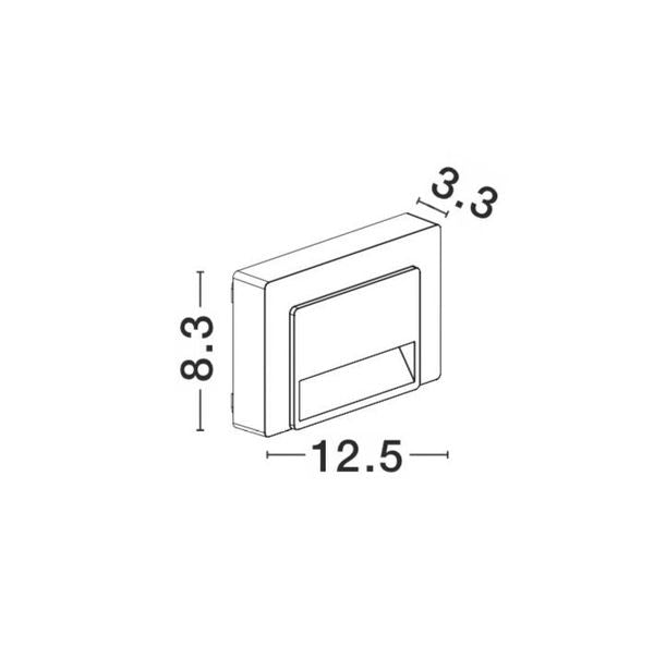 Applique extérieure Luton grise, L 12,5 cm