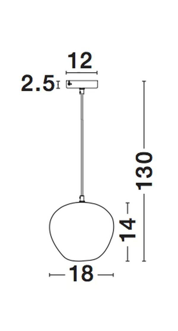 Suspension Cedro noire, verre