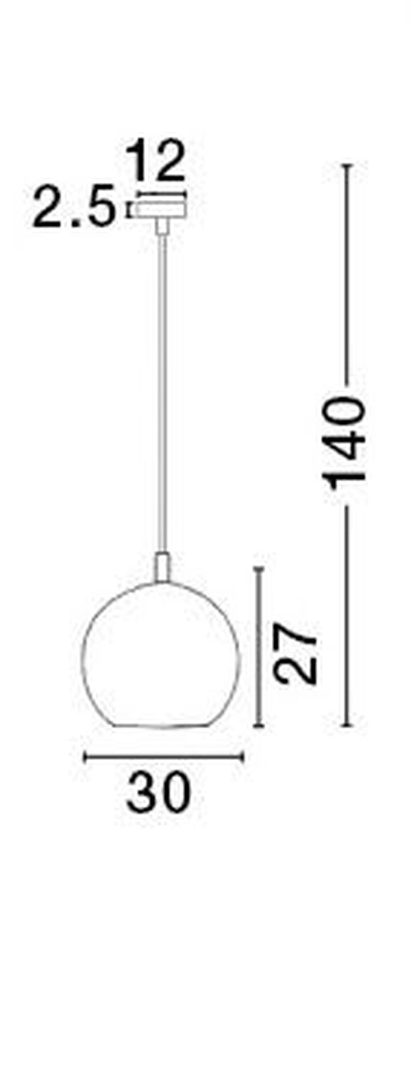 Suspension Jerardo noire et fumée, verre