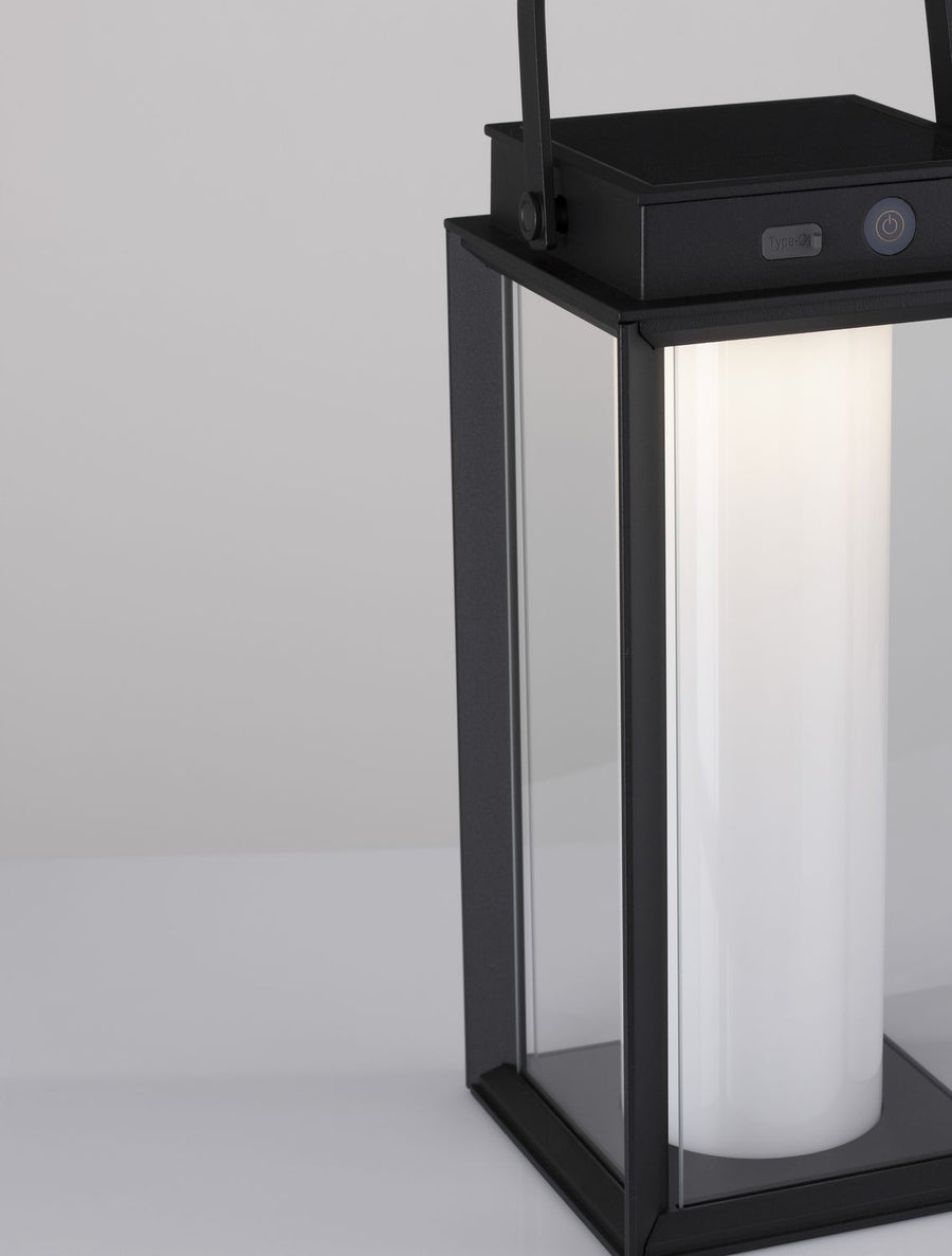 Lampadaire extérieur Verhal noir, verre