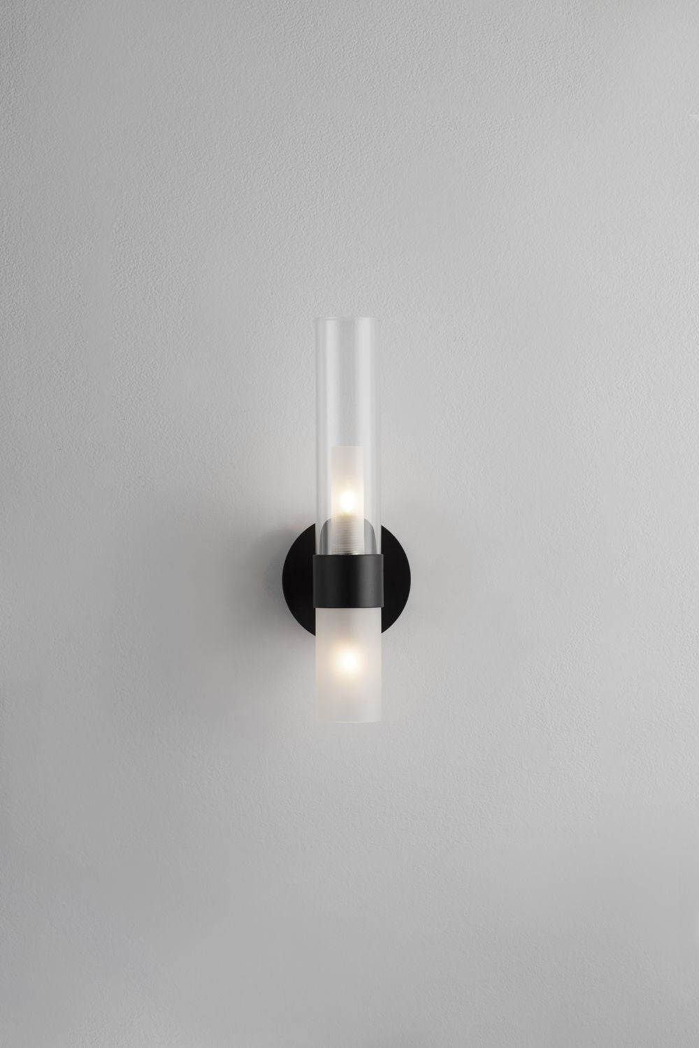 Applique murale Century 2 lumières noire, verre