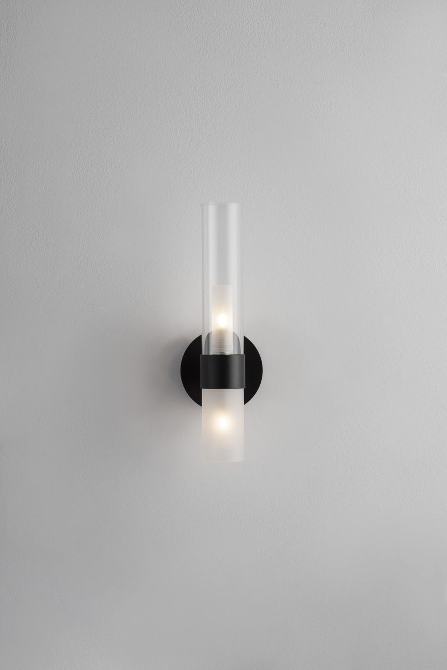 Applique murale Century 2 lumières noire, verre