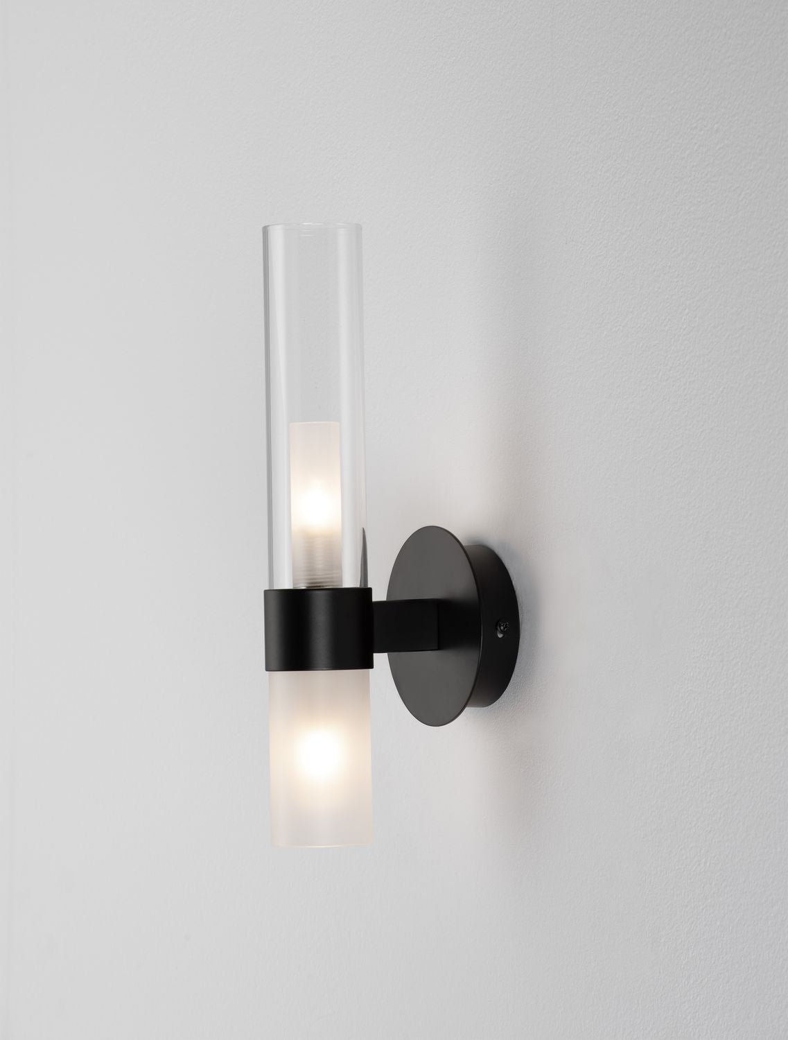 Applique murale Century 2 lumières noire, verre