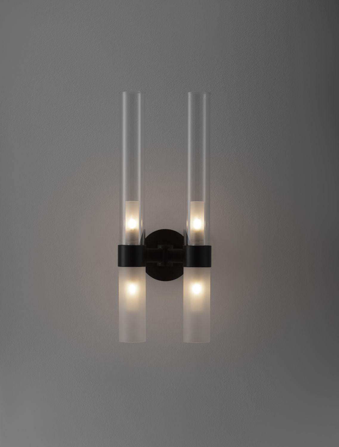 Applique murale Century 4 lumières noire, verre