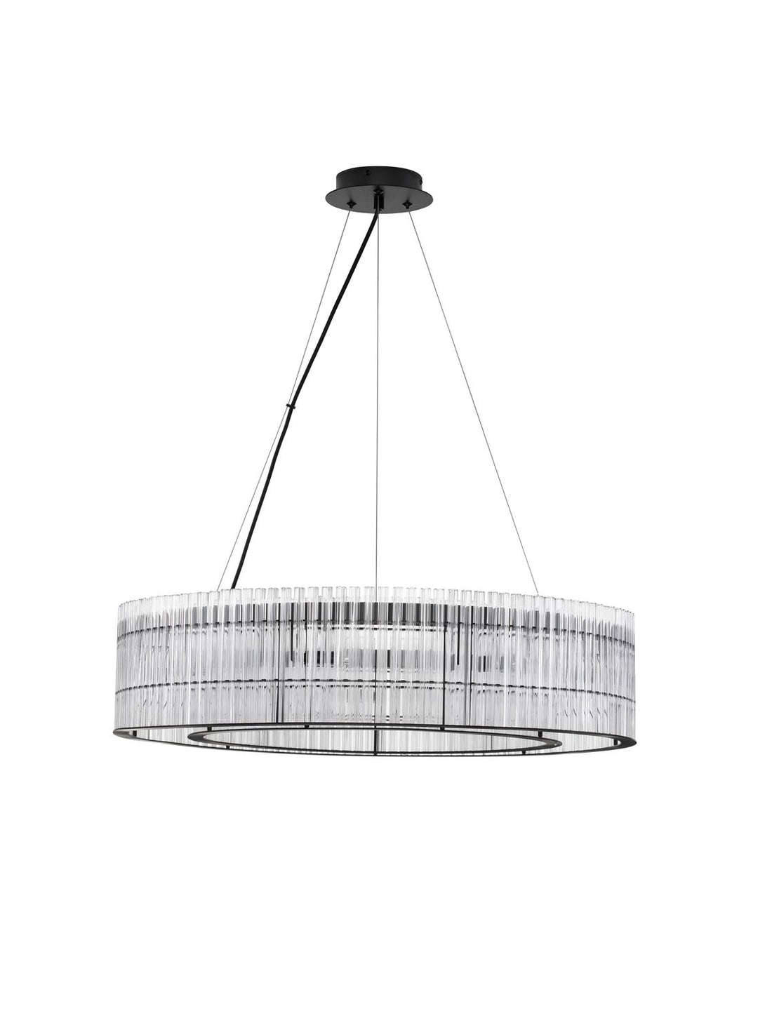 Suspension Barok 9 lumières noire, verre