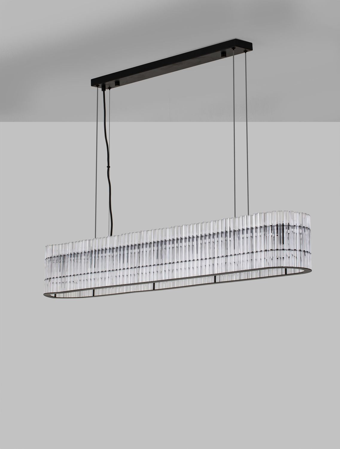Suspension Barok 7 lumières noire, verre