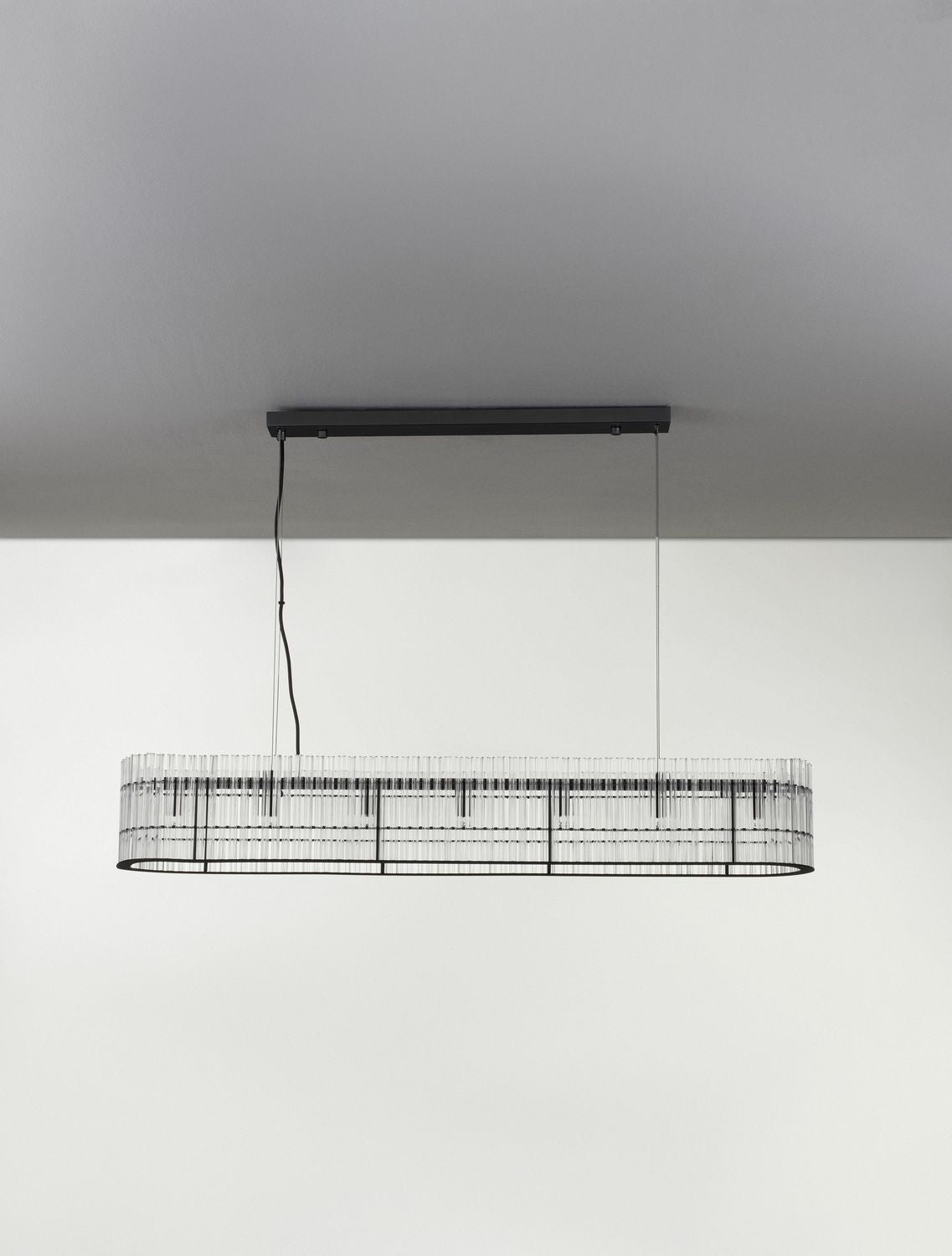 Suspension Barok 7 lumières noire, verre