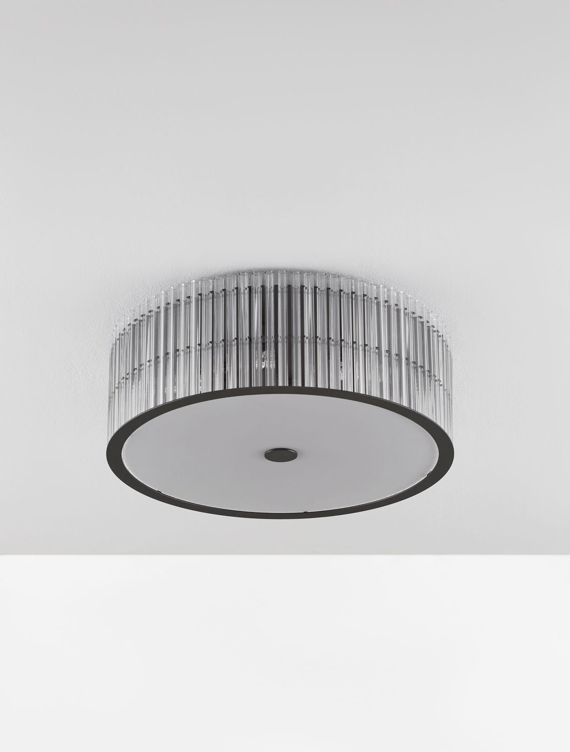 Plafonnier Barok 6 lumières noir, verre
