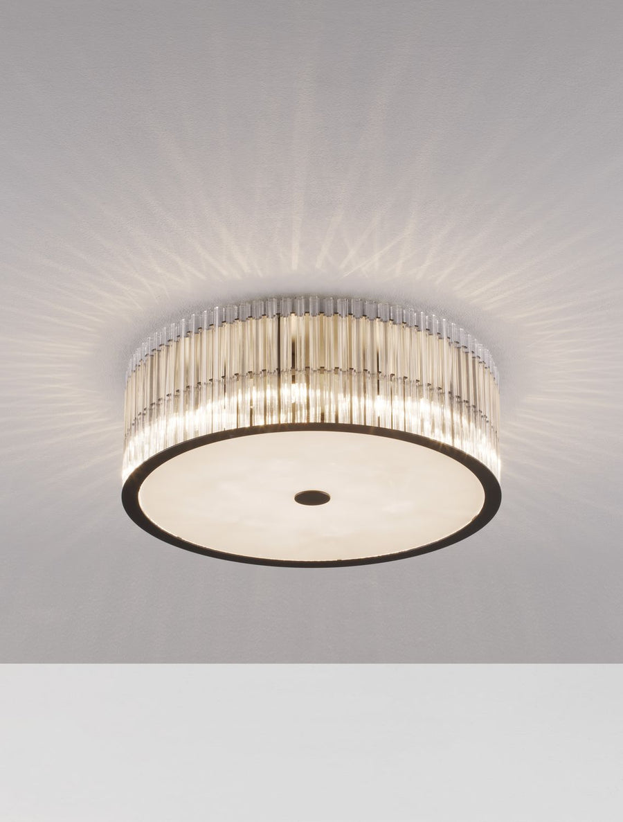 Plafonnier Barok 6 lumières noir, verre
