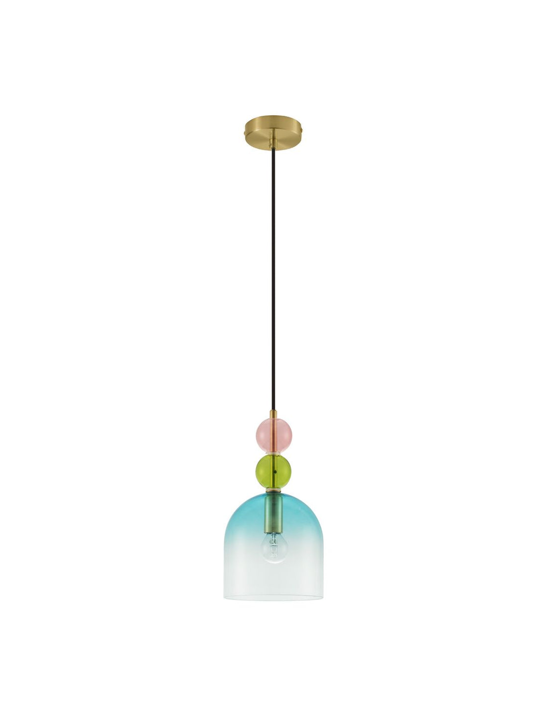 Suspension Murano dorée, verre, H 184,5 cm