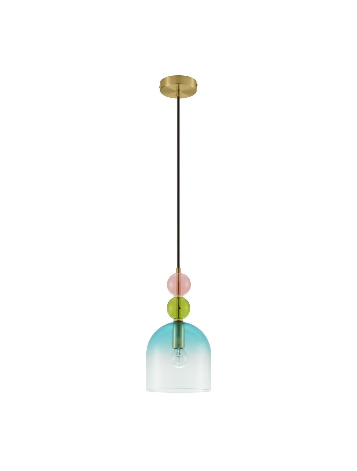 Suspension Murano dorée, verre, H 184,5 cm