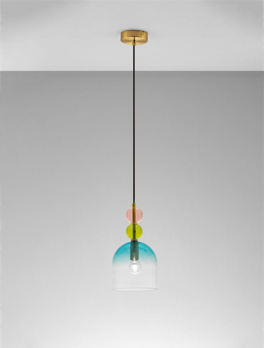 Suspension Murano dorée, verre, H 184,5 cm