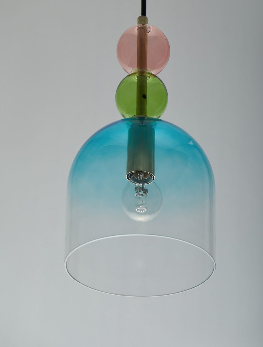 Suspension Murano dorée, verre, H 184,5 cm
