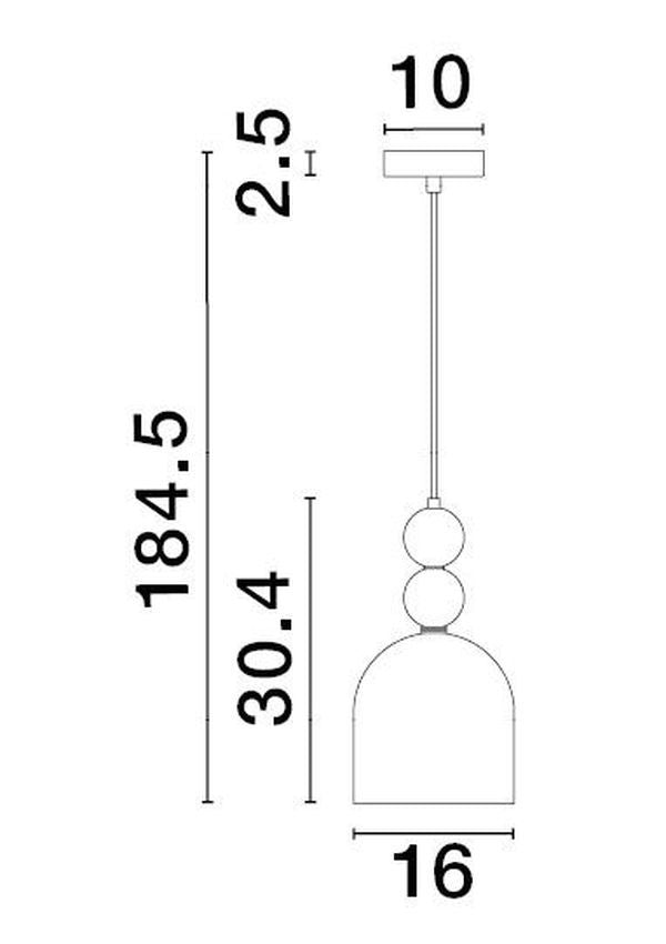 Suspension Murano dorée, verre, H 184,5 cm
