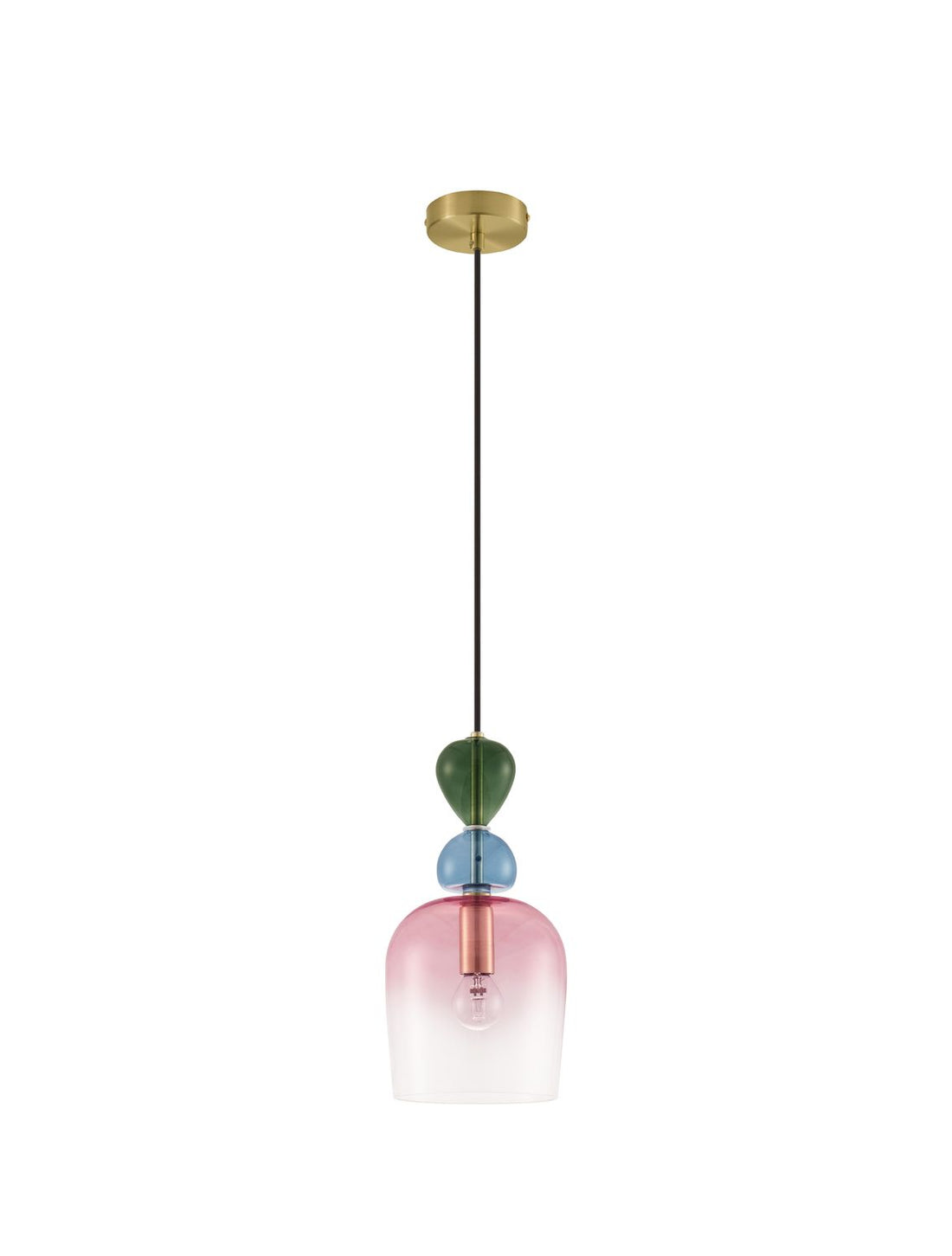 Suspension Murano dorée, verre, H 185,5 cm