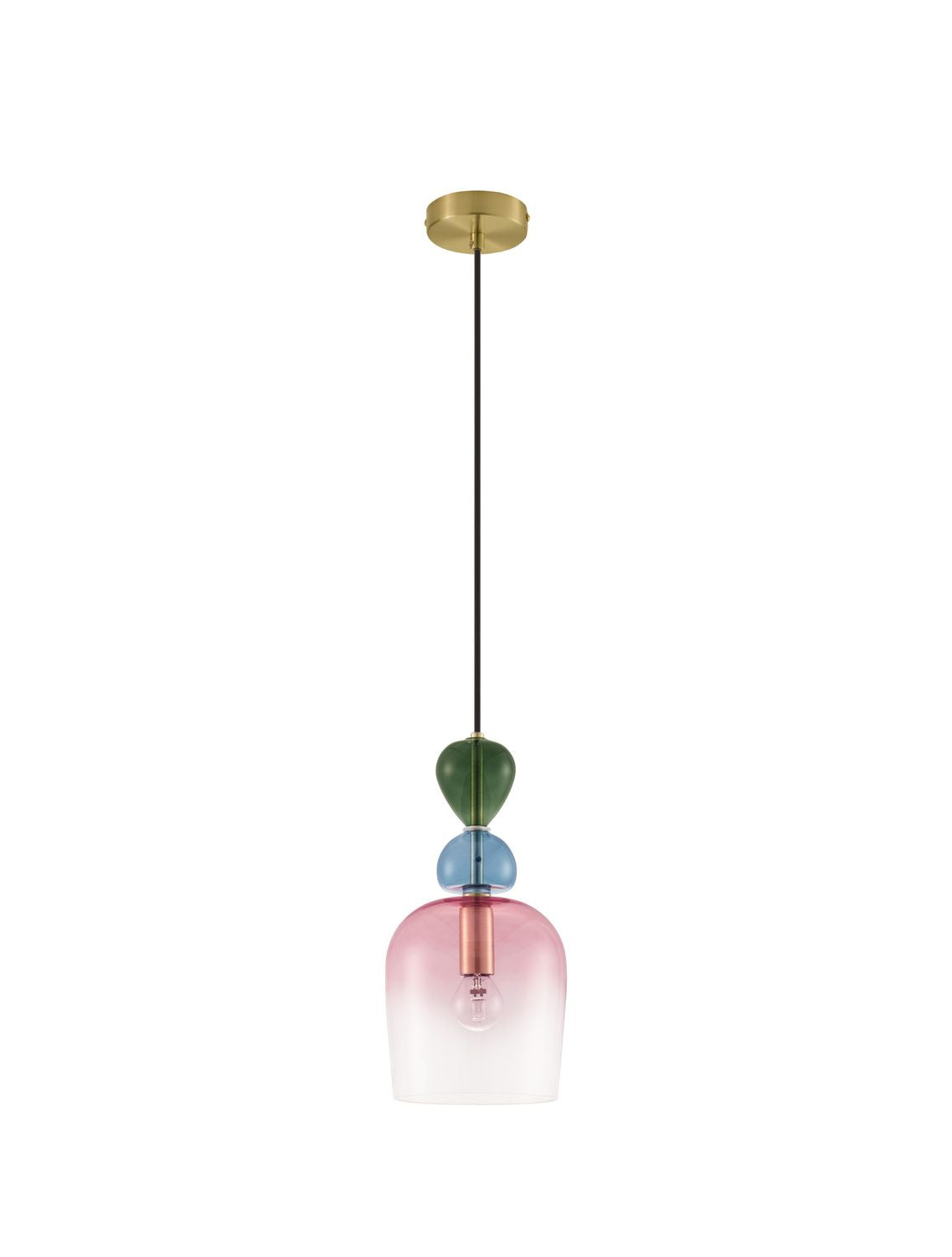 Suspension Murano dorée, verre, H 185,5 cm