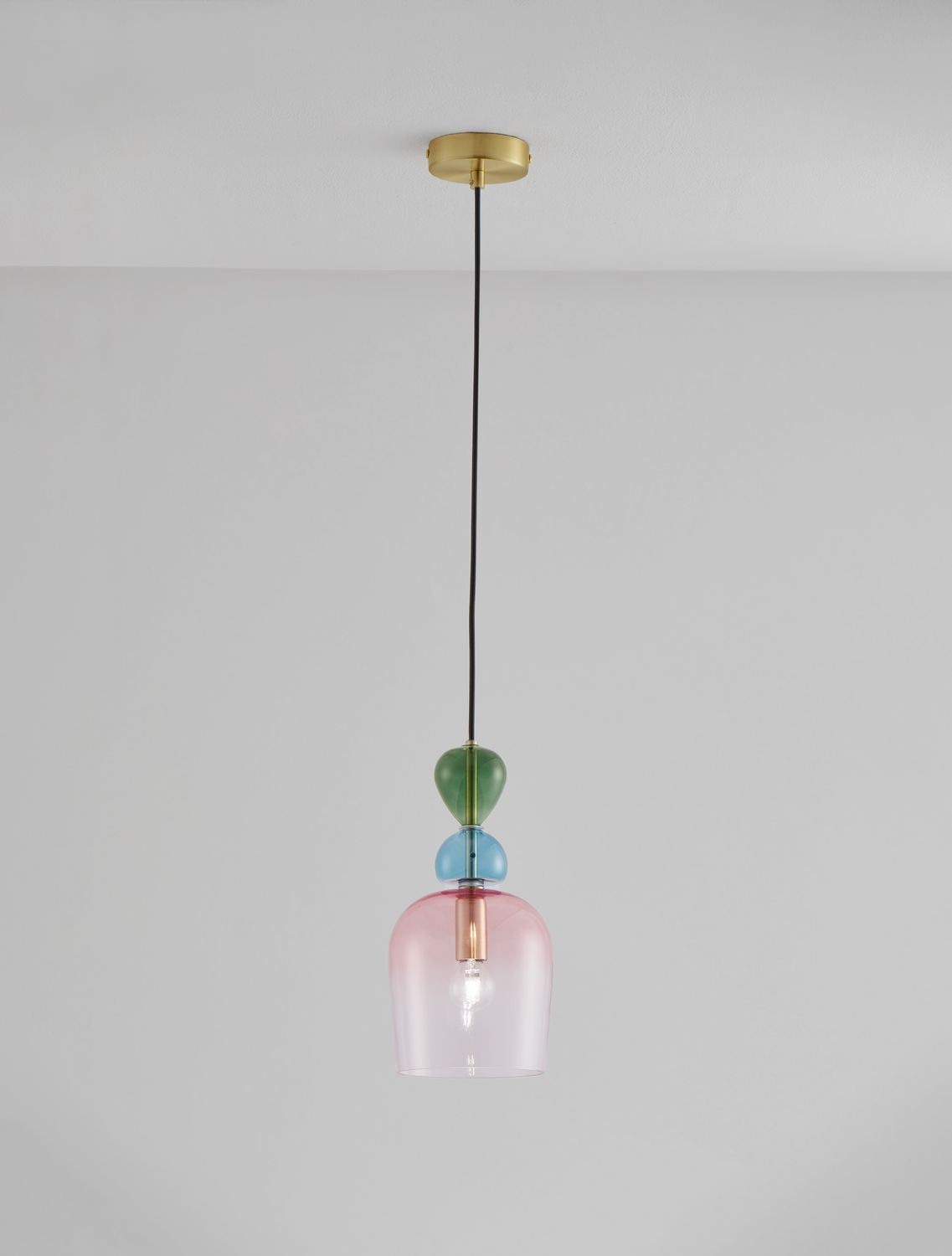 Suspension Murano dorée, verre, H 185,5 cm
