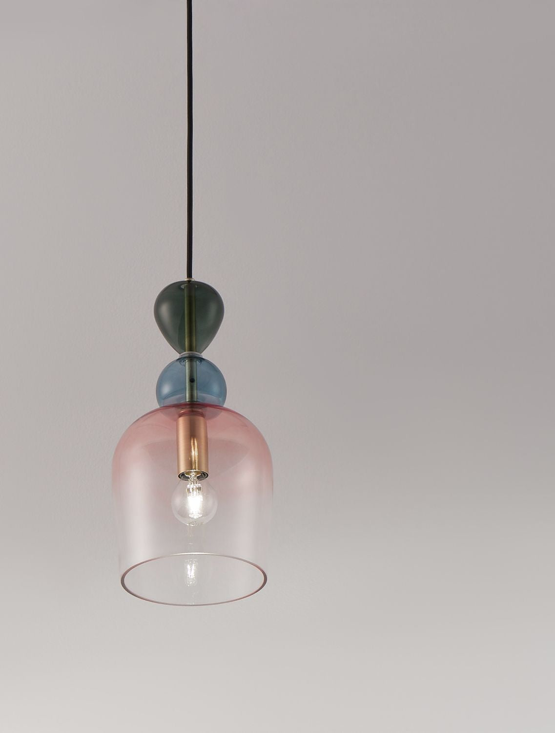 Suspension Murano dorée, verre, H 185,5 cm