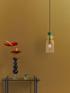 Suspension Murano dorée, verre, H 184 cm