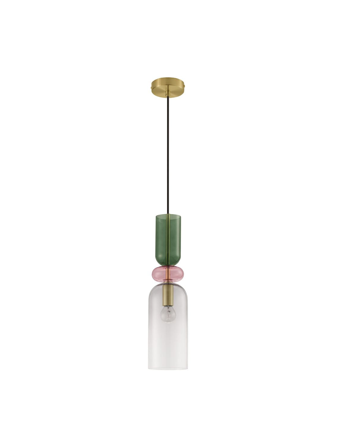 Suspension Murano dorée, verre, H 198 cm