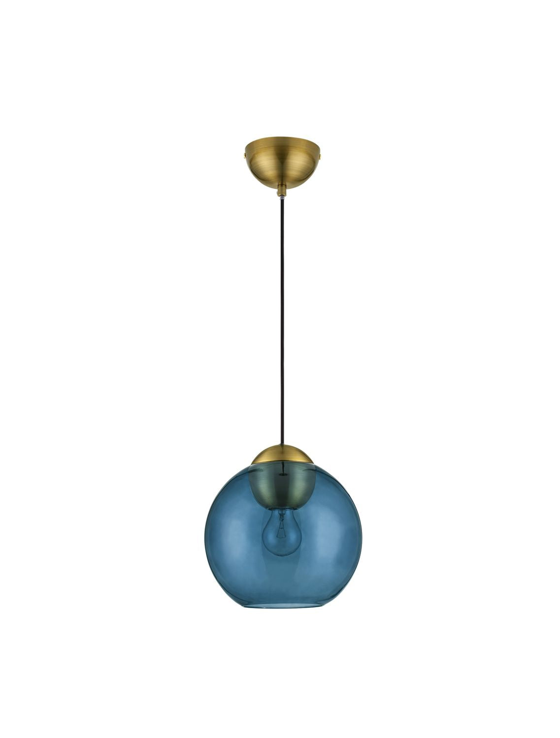 Suspension Midori dorée et bleu, verre