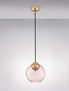 Suspension Midori dorée et rose, verre