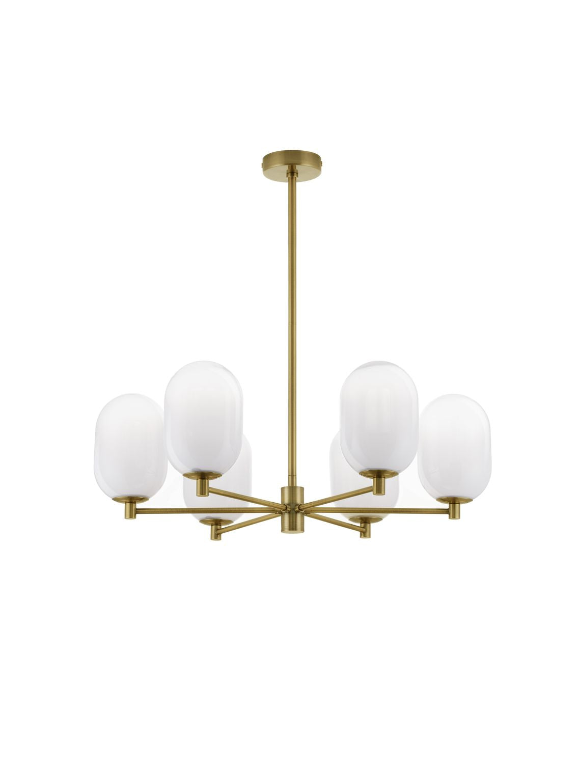 Suspension Balor 6 lumières dorée, verre