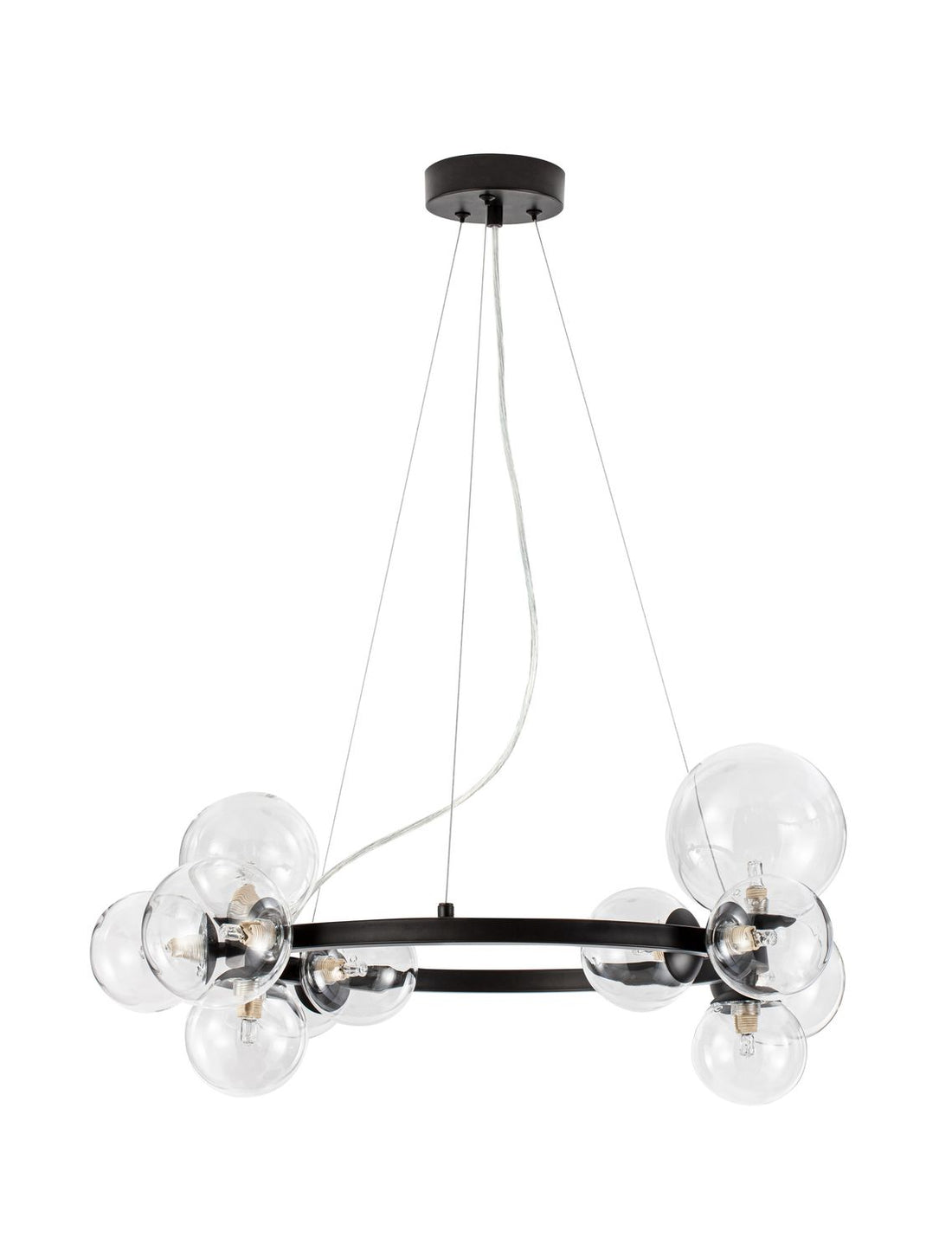 Suspension Odillia 11 lumières noire, verre (9009249)