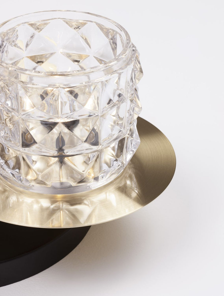 Plafonnier Lawan 3 lumières doré, cristal