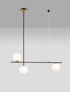 Suspension GIT 2 lumières dorée, verre