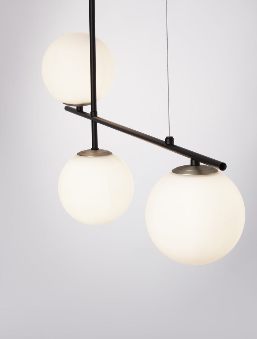 Suspension GIT 2 lumières dorée, verre