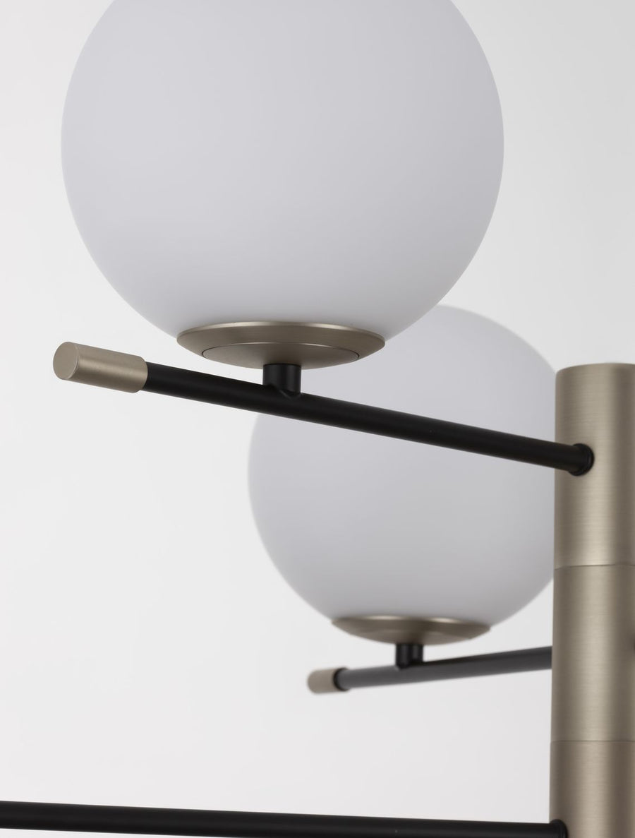 Suspension GIT 6 lumières dorée, verre