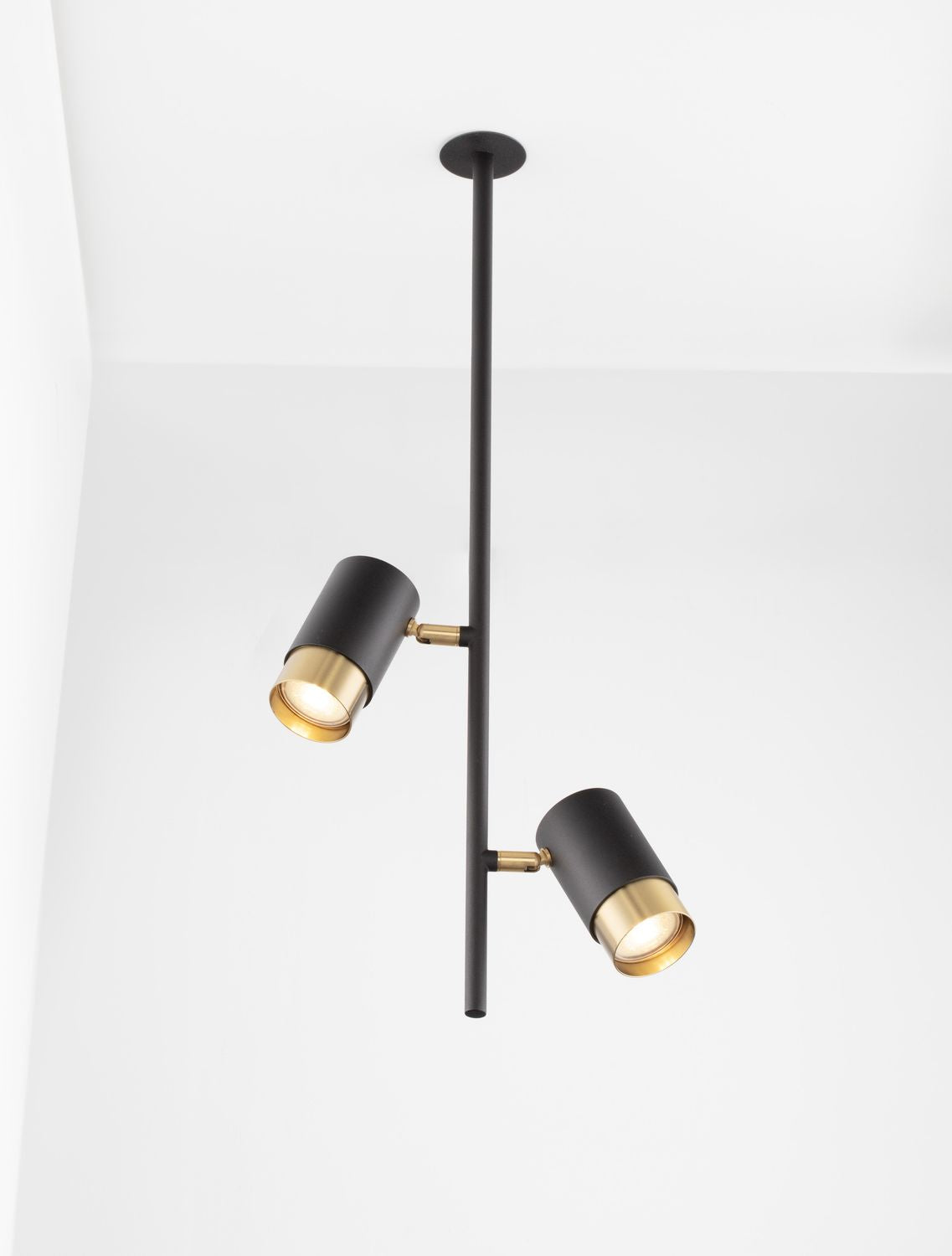 Suspension Pongo 2 lumières noire, H 64,6 cm