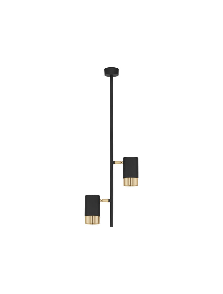 Suspension Pongo 2 lumières noire, H 62,7 cm