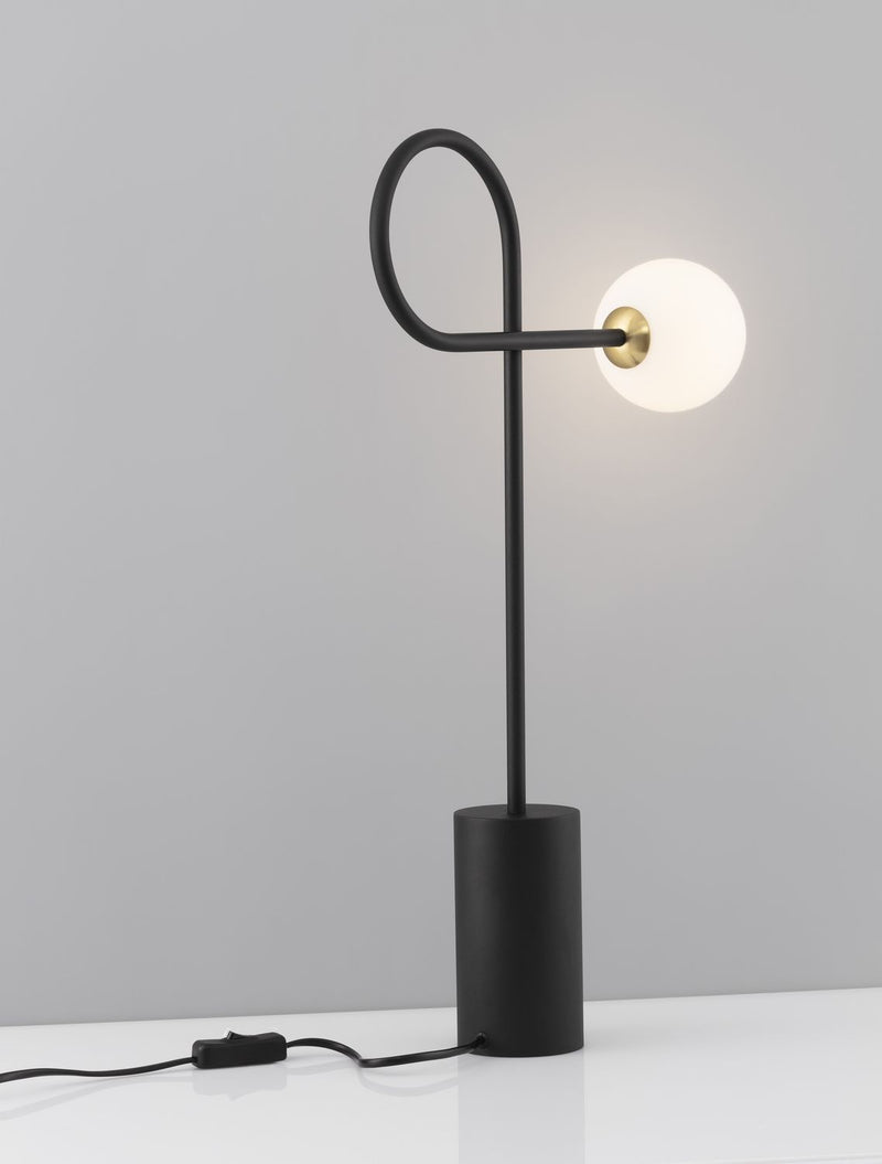 Lampe à poser Dedalo noire, verre