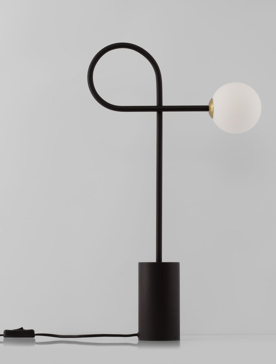 Lampe à poser Dedalo noire, verre