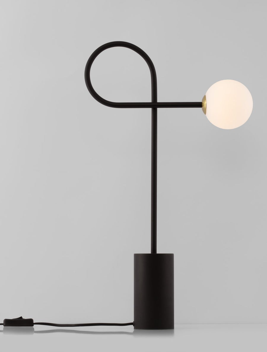Lampe à poser Dedalo noire, verre