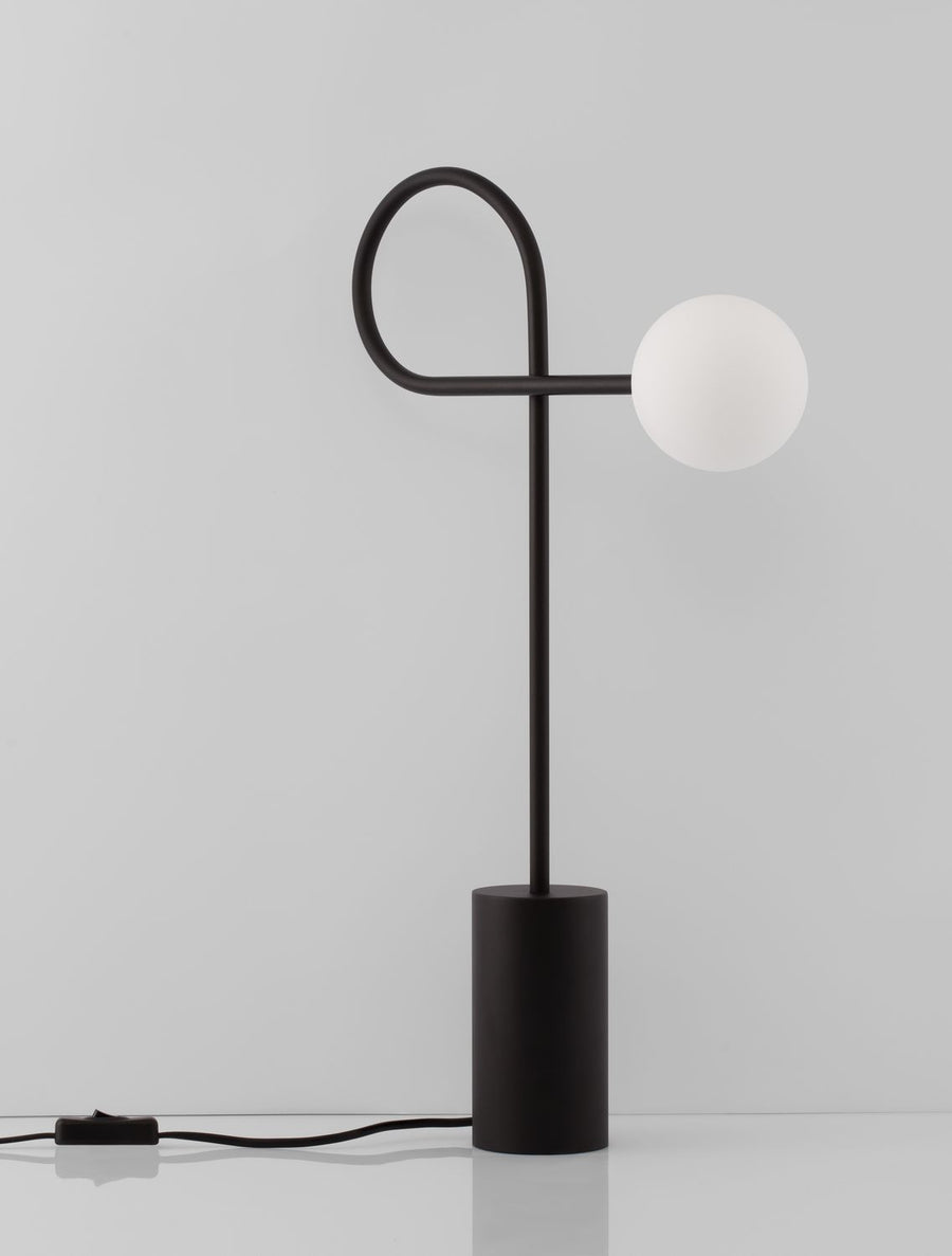 Lampe à poser Dedalo noire, verre