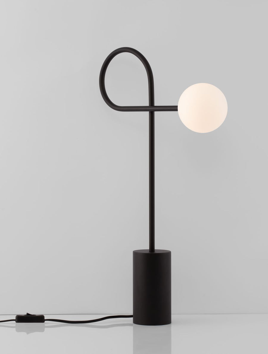 Lampe à poser Dedalo noire, verre