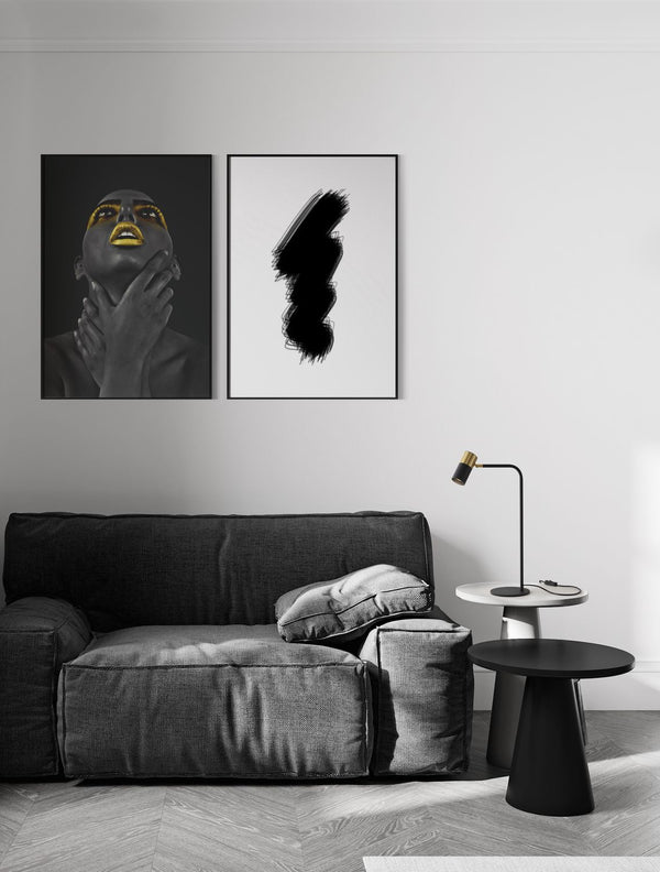 Lampe à poser Pongo noire, H 55 cm