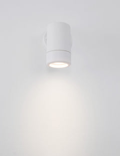 Applique extérieure Limbio blanche, verre, H 12 cm