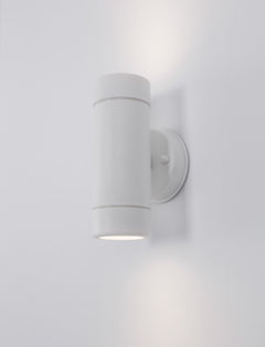 Applique extérieure Limbio blanche, verre, H 16 cm