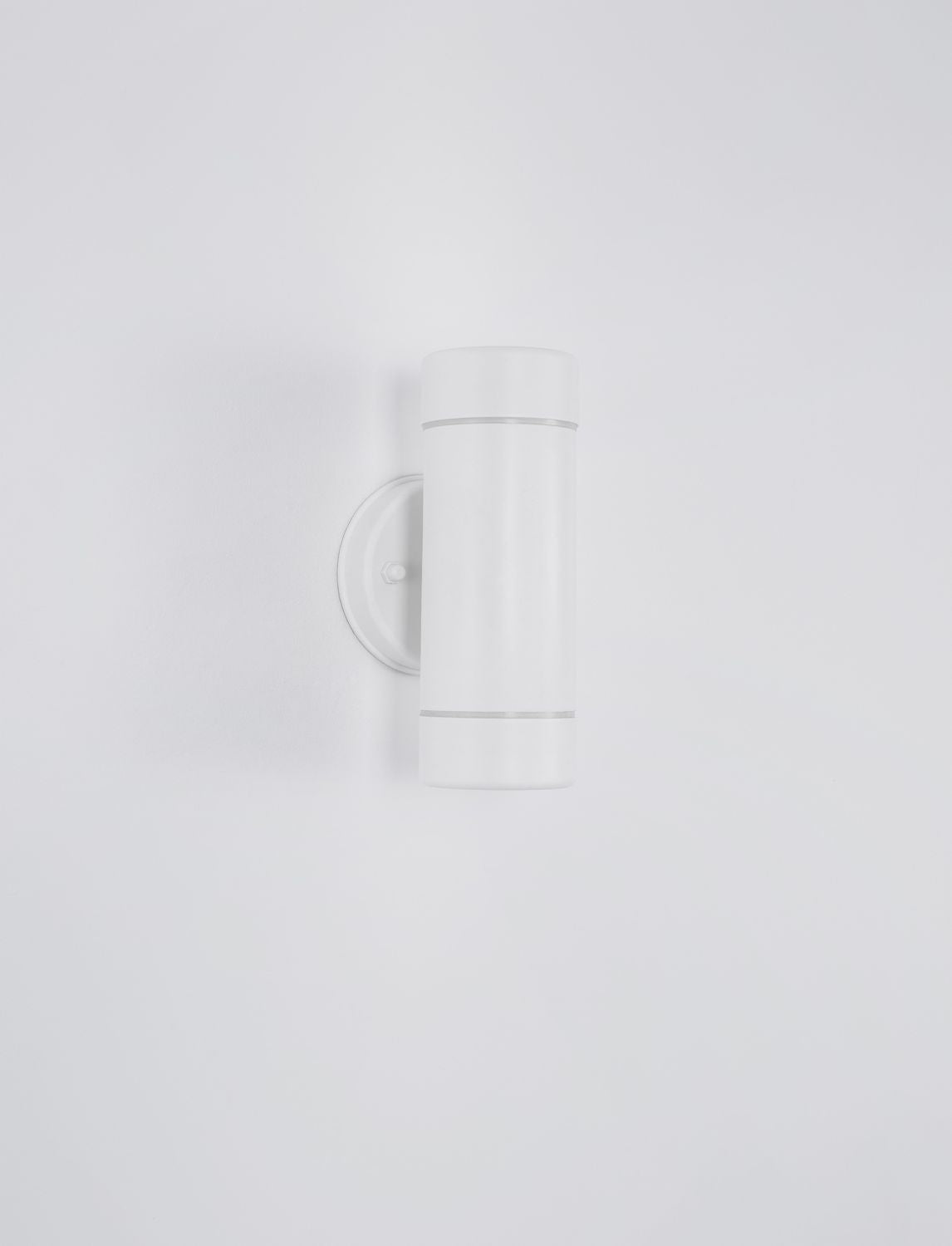 Applique extérieure Limbio blanche, verre, H 16 cm