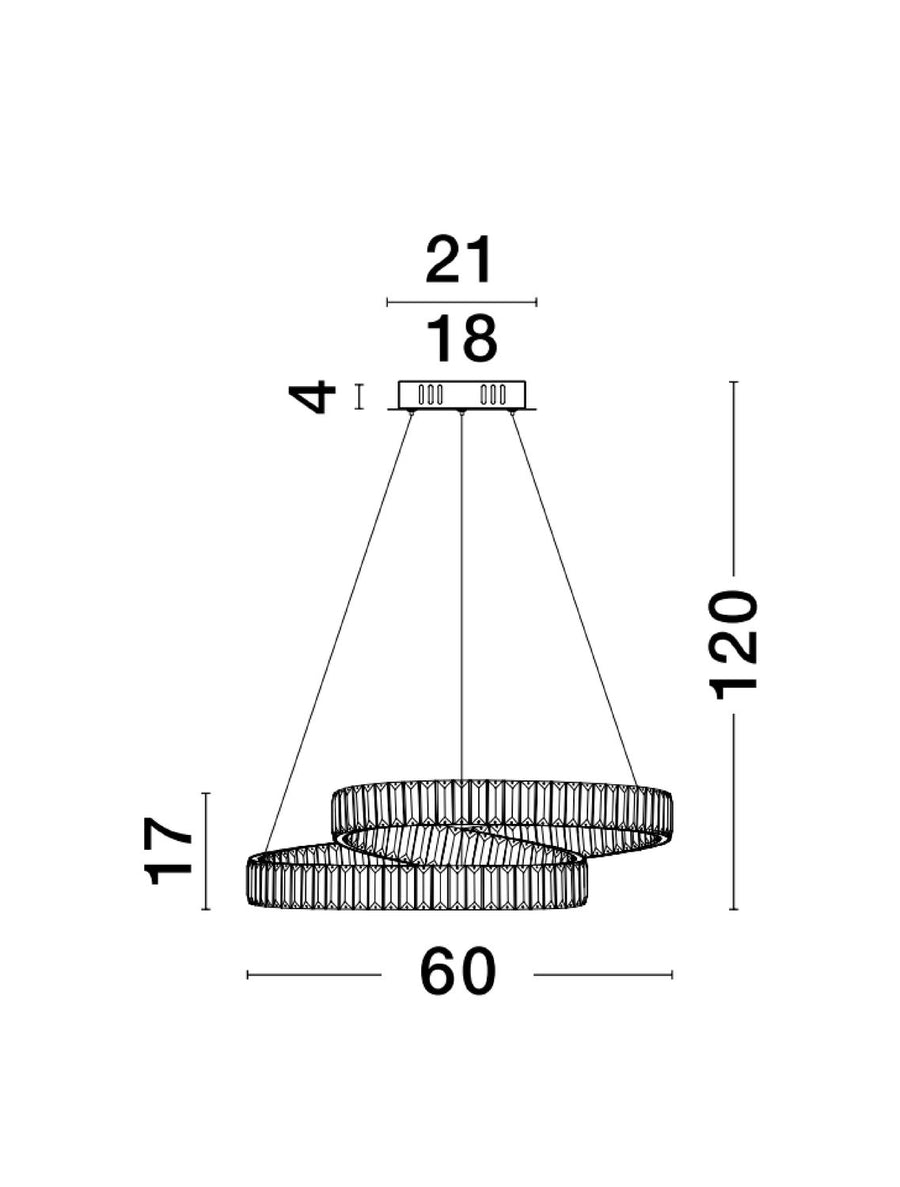 Suspension Conceto dorée, cristal (9019721)