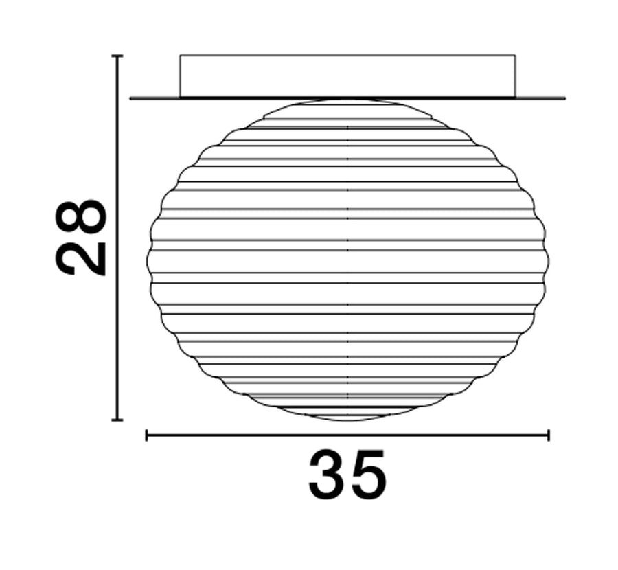 Plafonnier Allen doré, verre, Ø 35 cm