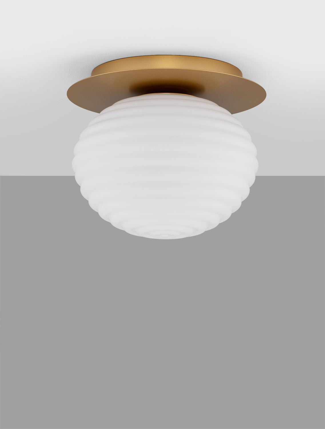 Plafonnier Allen doré, verre, Ø 26 cm